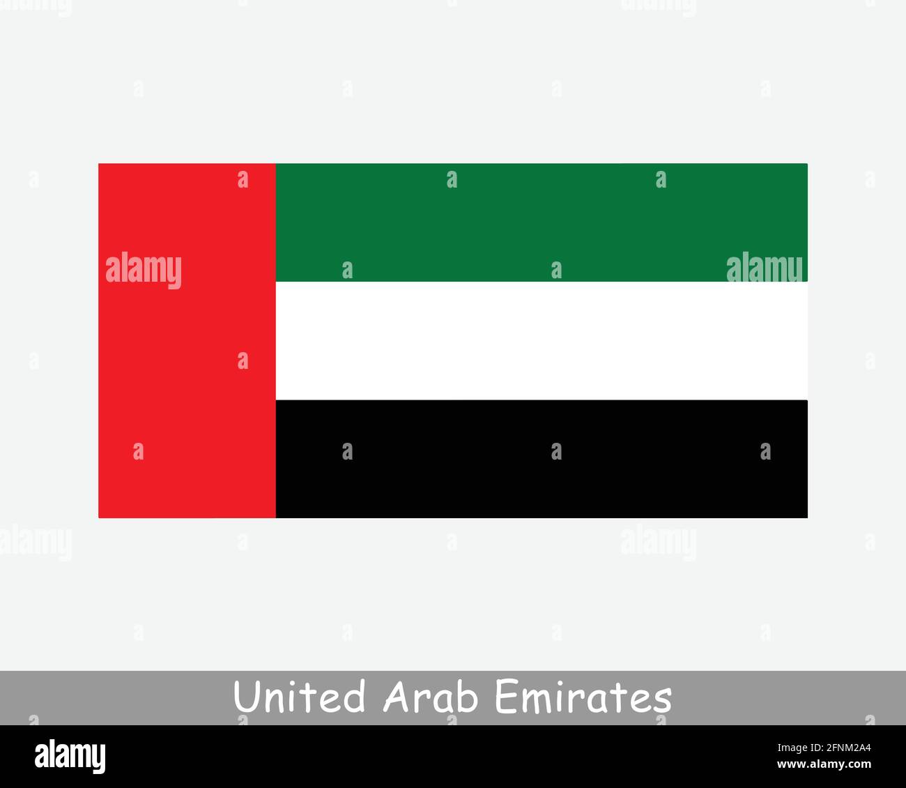 Nationale Flagge der Vereinigten Arabischen Emirate. Flagge des Landes der VAE. Detailliertes Banner Der Emirati. EPS-Vektorgrafik Datei ausschneiden Stock Vektor