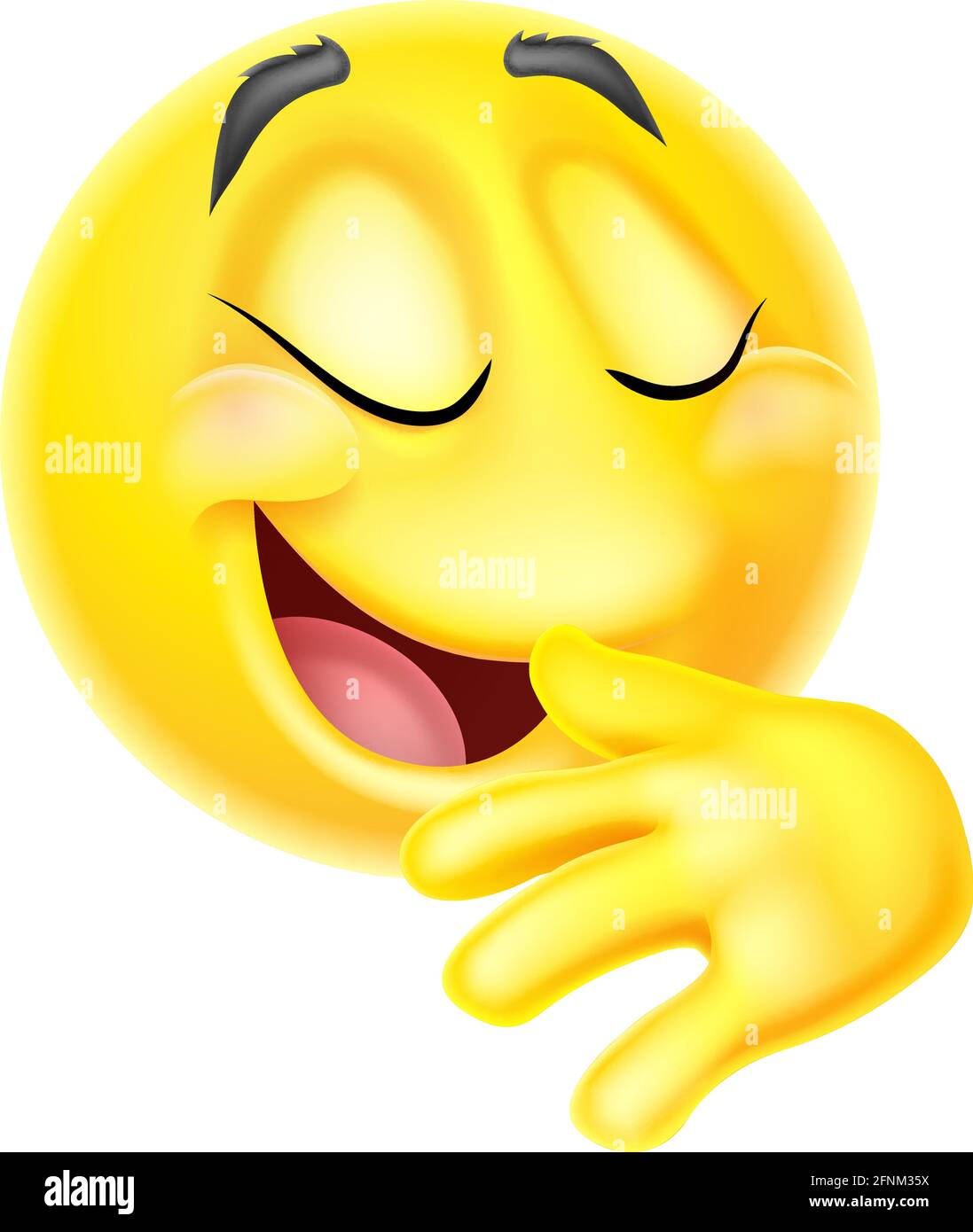 Stolz Erfreut Emoticon Emoji Gesicht Cartoon-Ikone Stock Vektor