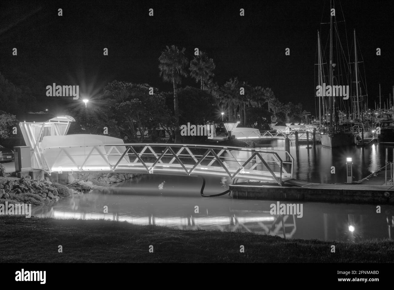 Nacht in der Marina Stockfoto