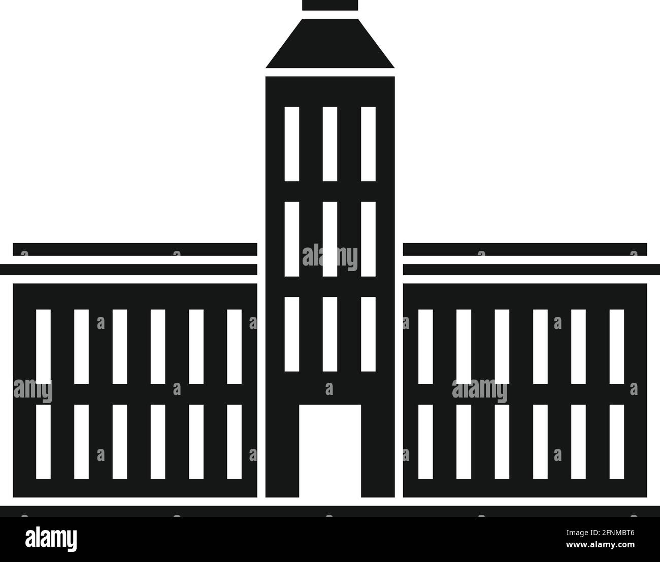 Städtisches Gebäude Ikone, einfacher Stil Stock Vektor