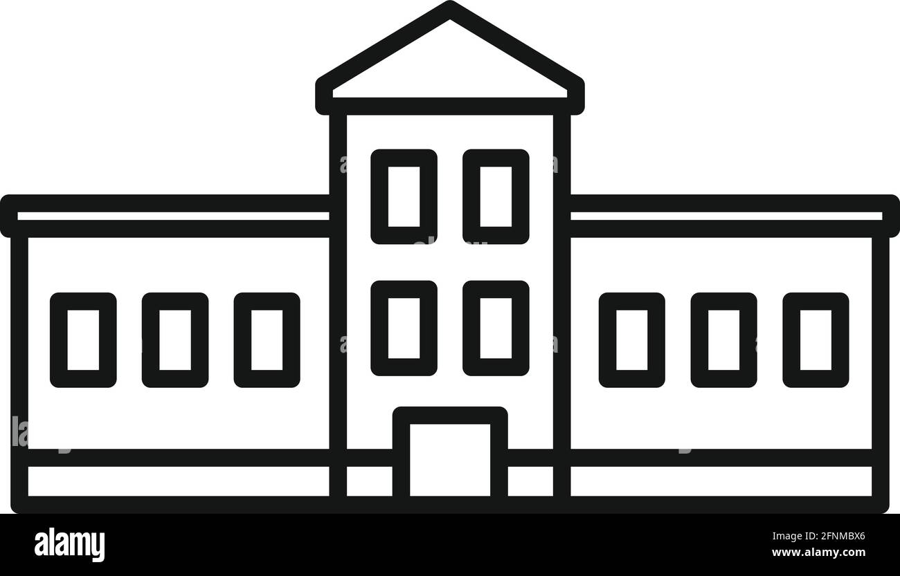 Gerichtsgebäude das Symbol, outline Style Stock Vektor