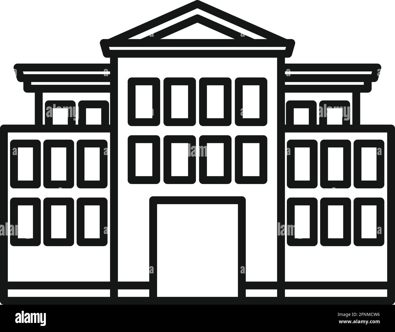 Geschichte parliament-Ikone, Umriss-Stil Stock Vektor