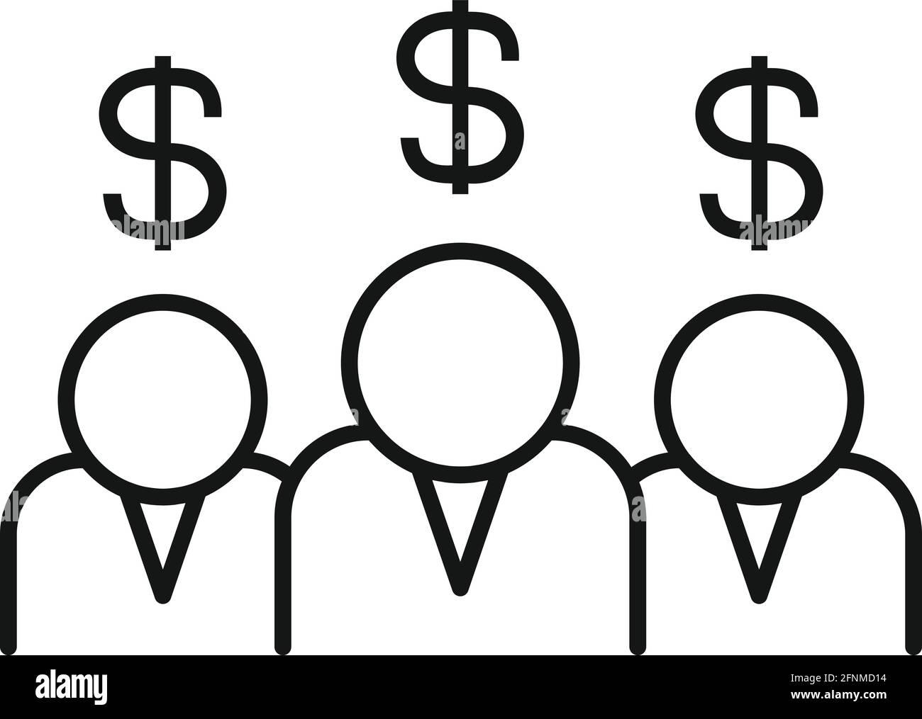 Symbol für Gruppenzugabe, Gliederungsstil Stock Vektor