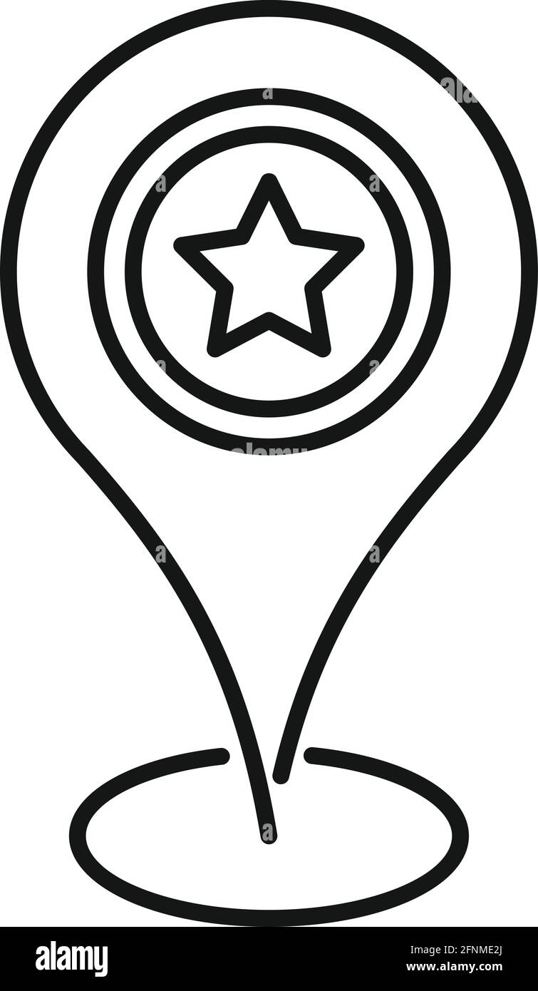 Sightseeing-Location-Symbol, Umriss-Stil Stock Vektor