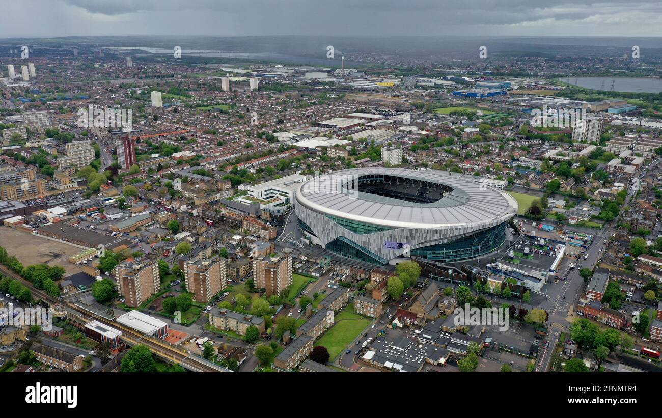 Luftaufnahme des Tottenham Hotspur Stadions das Heimstadion des Fußballclubs Tottenham Hotspur im Norden Londons N17 OBX Großbritannien, Großbritannien Stockfoto