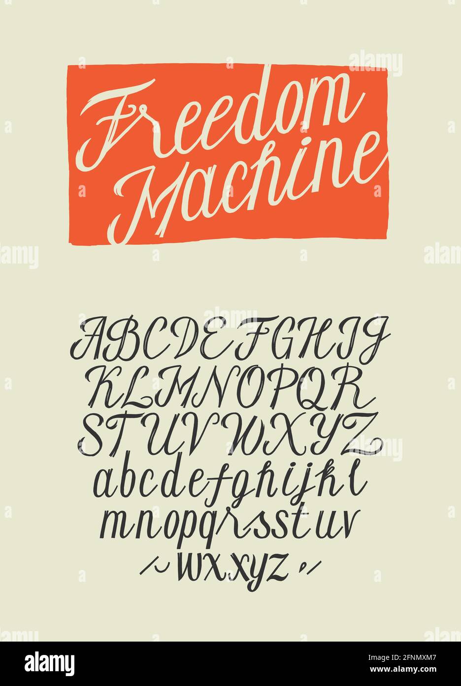 Frische Kalligraphie Schrift Schrift. Stilvoller, handgeschriebener Alphabet-Vektor. Stock Vektor