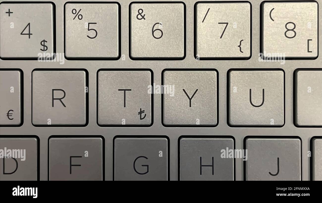 Nahaufnahme der Laptop-Tastatur und der Buchstaben Stock-Vektorgrafik -  Alamy