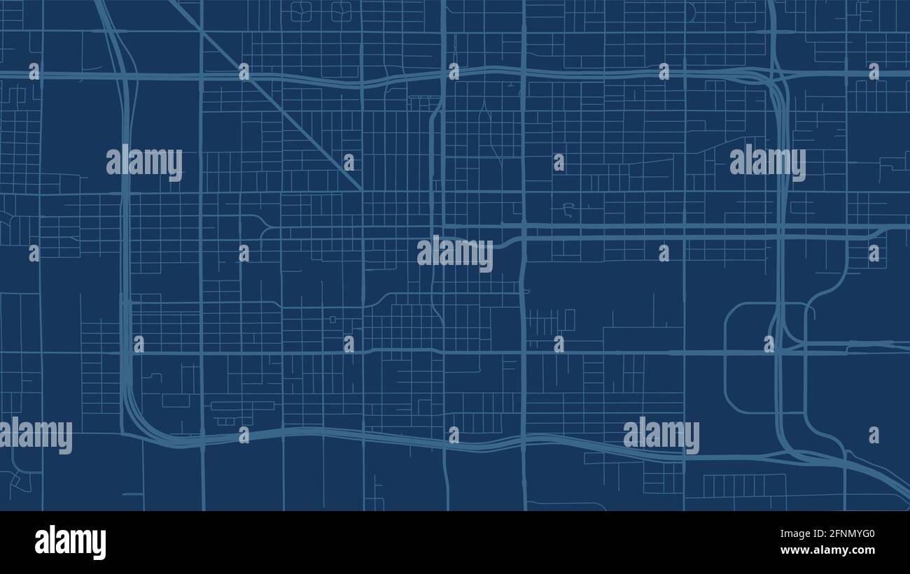 Blue Phoenix Stadtgebiet Vektor Hintergrundkarte, Straßen und Wasser Kartographie Illustration. Breitbild-Proportion, digitale Flat-Design-Streetmap. Stock Vektor