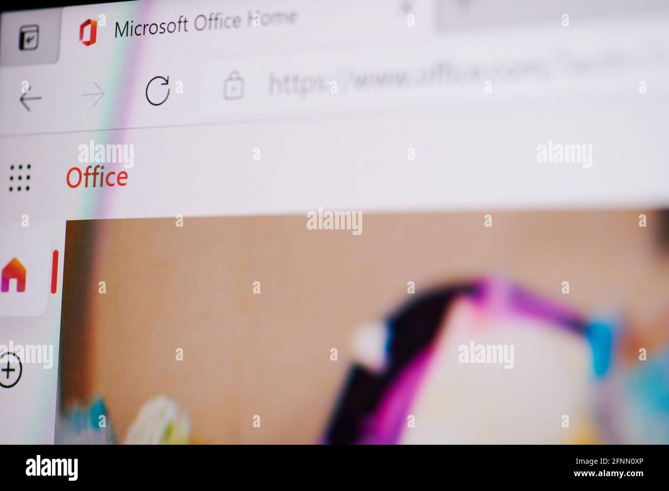 New york, USA - 17. Mai 2021: Microsoft Office-Startseite auf dem Bildschirm ausführen Makro Nahaufnahme Stockfoto
