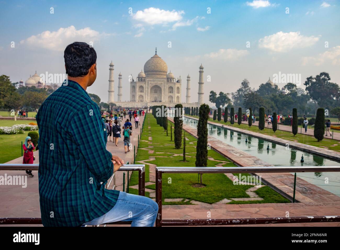 Tajmahal Bild ist bei Agra Uttar Pradesh Indien am 02. April 2019 übernehmen. Es ist eines der sieben Wunder der Welt sowie UNSCO-Weltkulturerbe. Ich Stockfoto