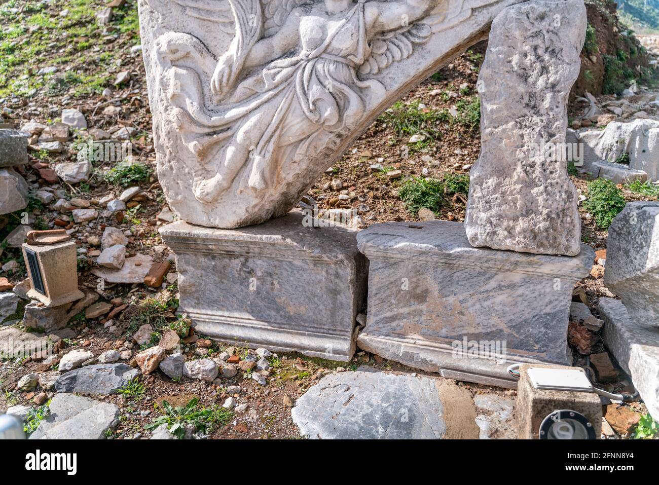 Geflügelte Siegesgöttin von Ephesus, Izmir, Türkei. Stockfoto