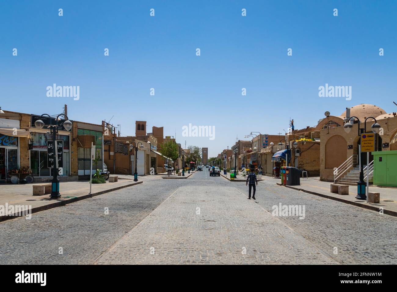 Yazd Altstadt Blick auf die Straße in Yazd, Iran. Stockfoto