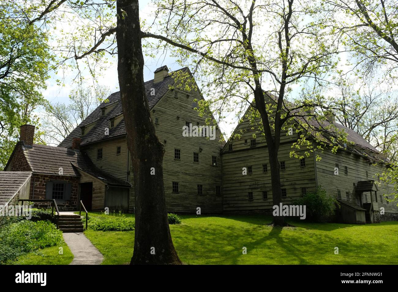 Tagungshaus und Residenz im Ephrata Cloister, Lancaster County, Pennsylvania Stockfoto