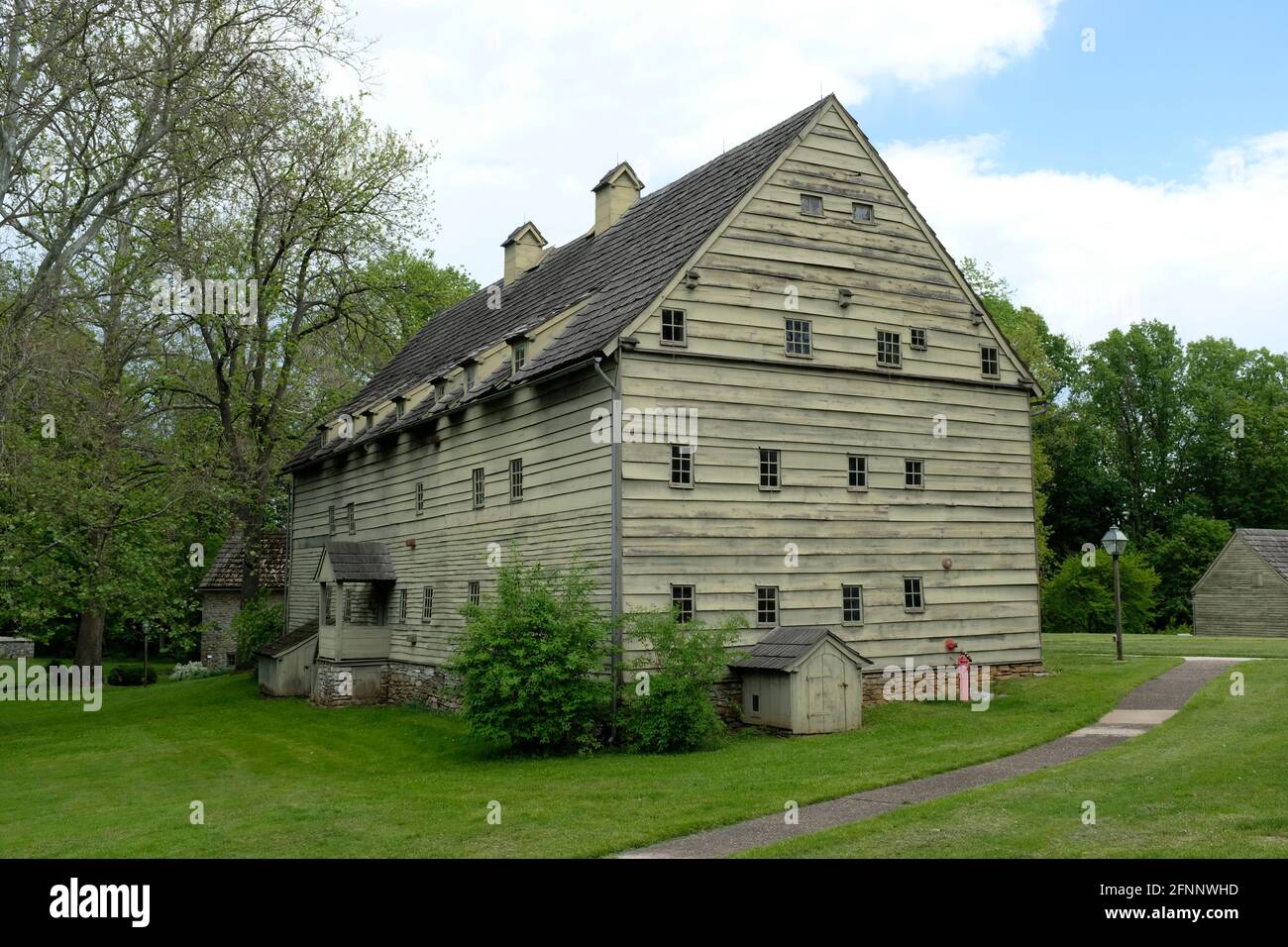 Tagungshaus und Residenz im Ephrata Cloister, Lancaster County, Pennsylvania Stockfoto