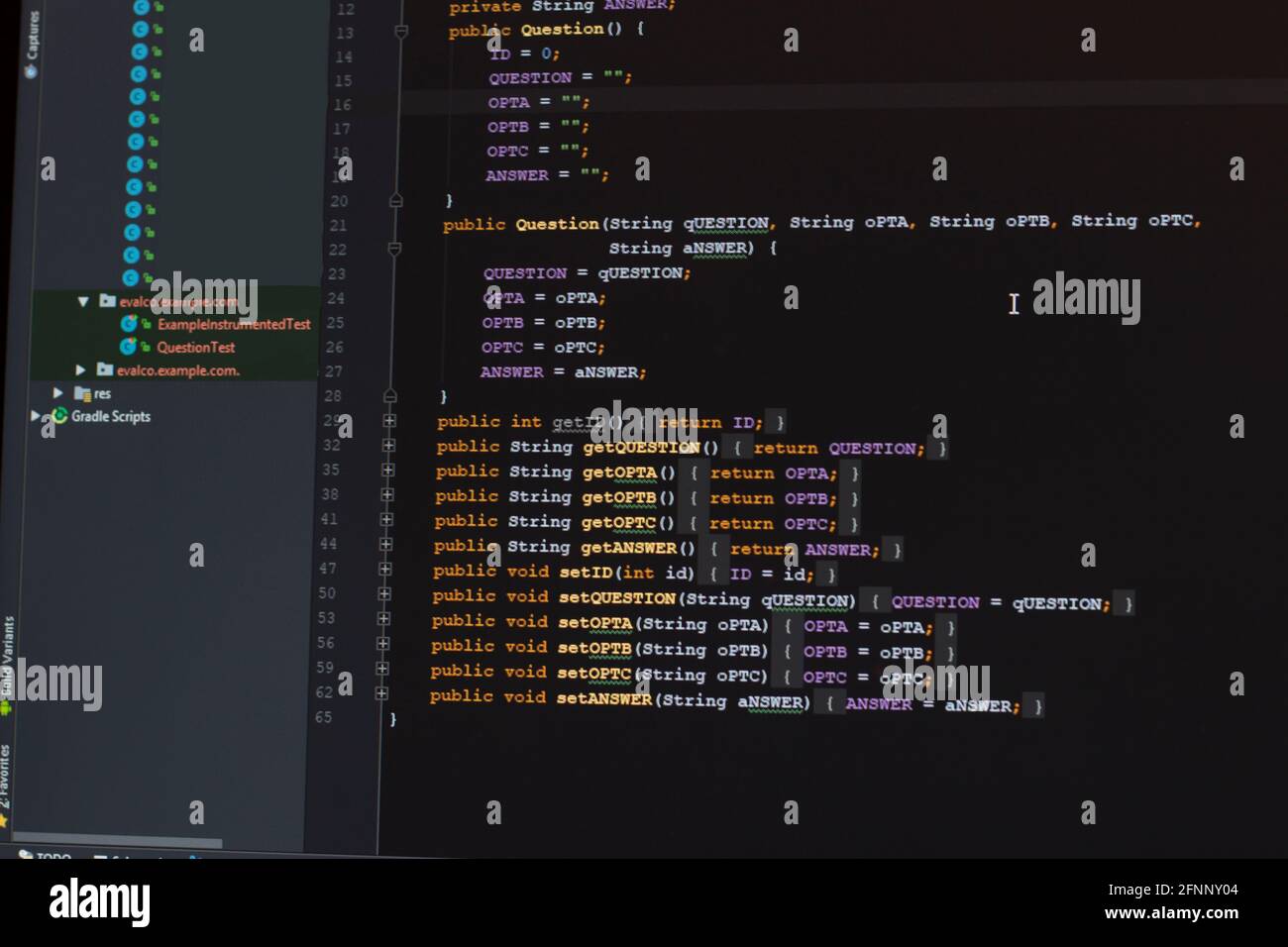 Android Entwicklung in Java-Sprache Stockfoto