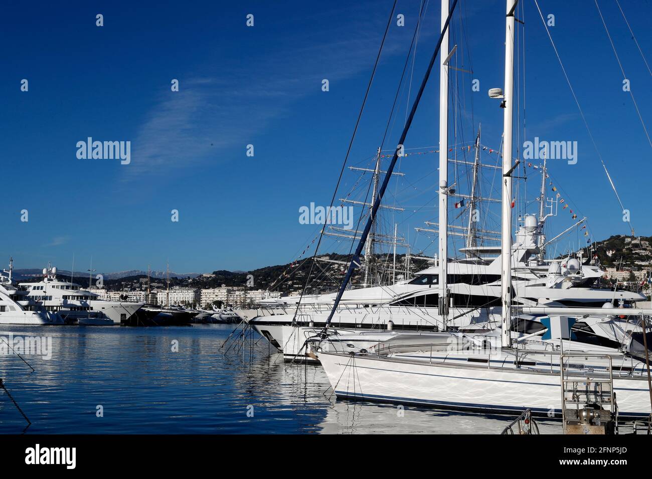 Luxusyachten in der Marina. Frankreich. Stockfoto