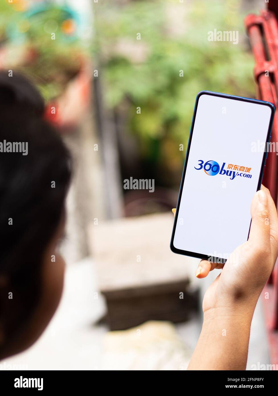 Assam, indien - 18. Mai 2021 : 360buy.com Logo auf Telefonbildschirm Stock Bild. Stockfoto