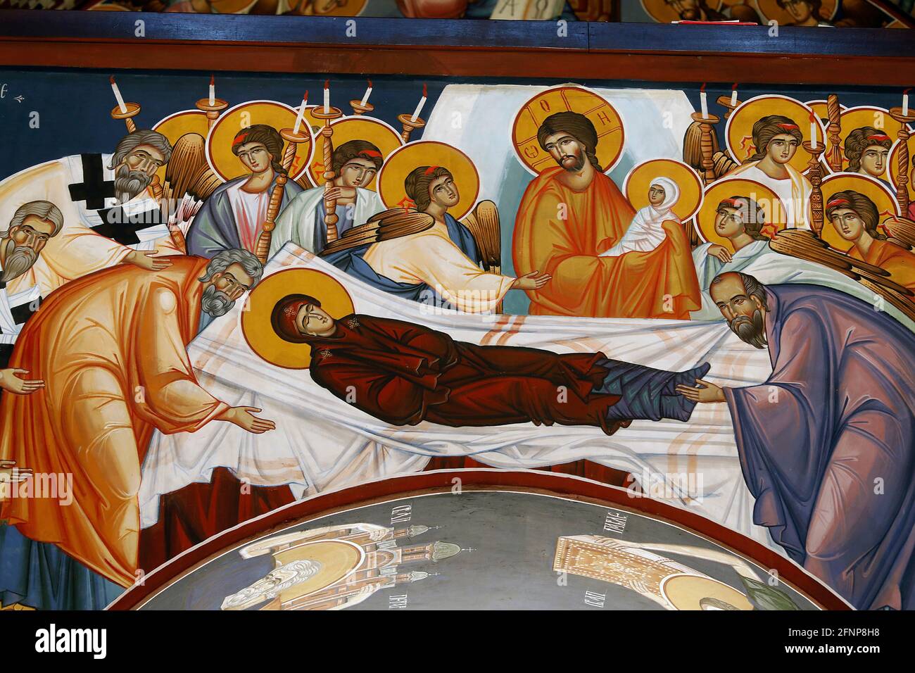 Fresko in der Kirche St. Sava, Beograd, Serbien Stockfoto