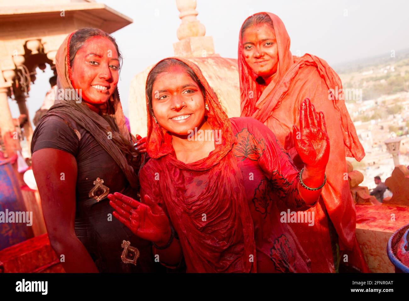 Lathmar Holi Barsana Nandgaon Vrindavan Farbfestivals in ganz Indien Stockfoto