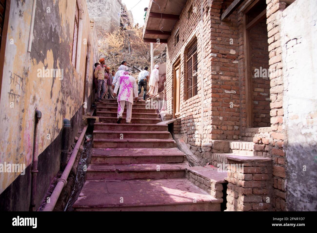 Lathmar Holi Barsana Nandgaon Vrindavan Farbfestivals in ganz Indien Stockfoto