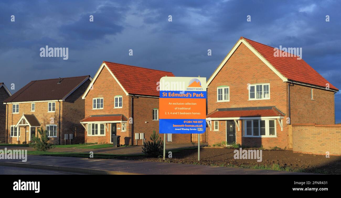 Bennett Homes, St. Edmunds Park, neue Wohnsiedlung, Hunstanton, Norfolk, England Stockfoto