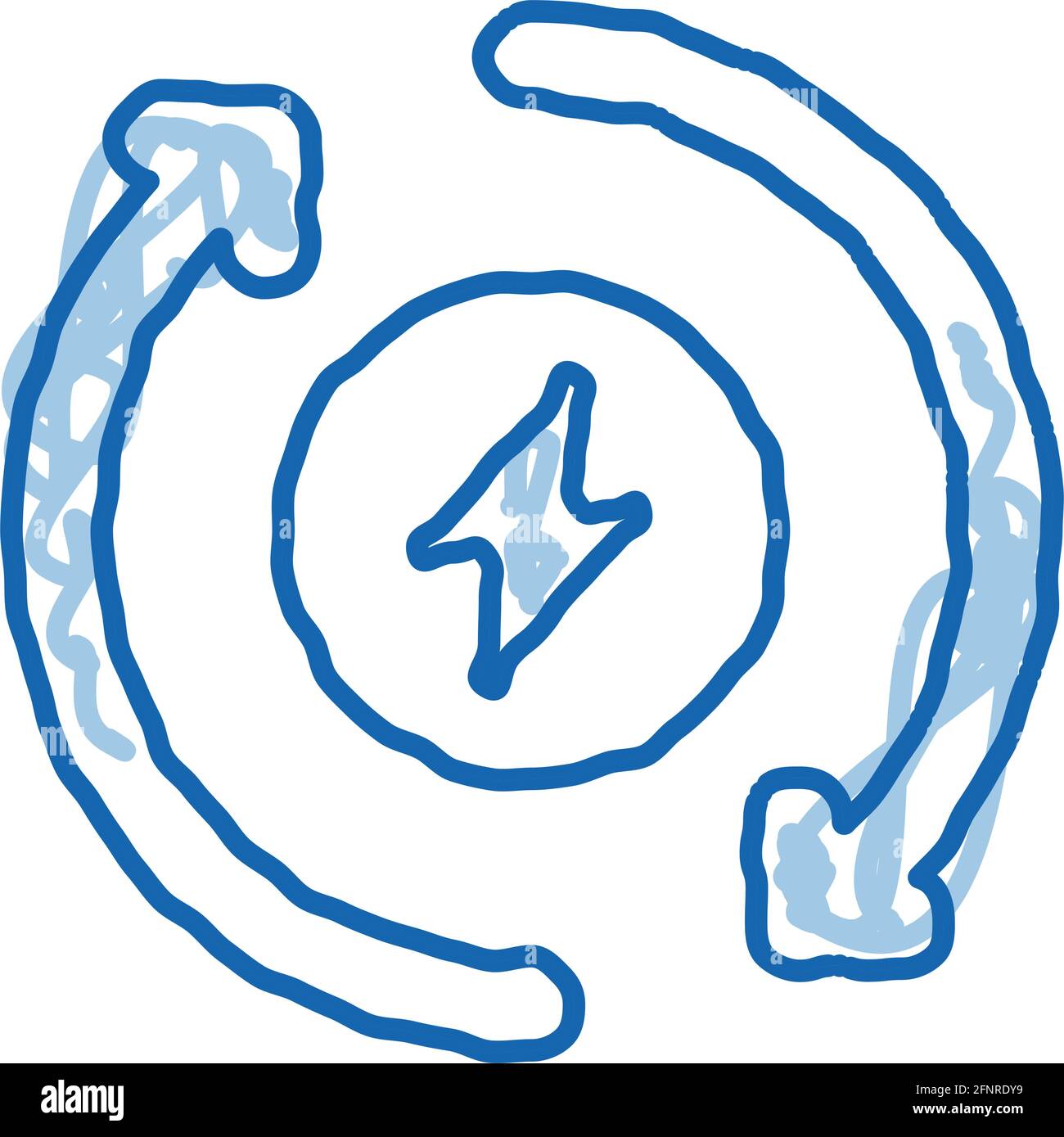 Heizung Zirkulation Doodle Symbol Handgezeichnete Illustration Stock Vektor