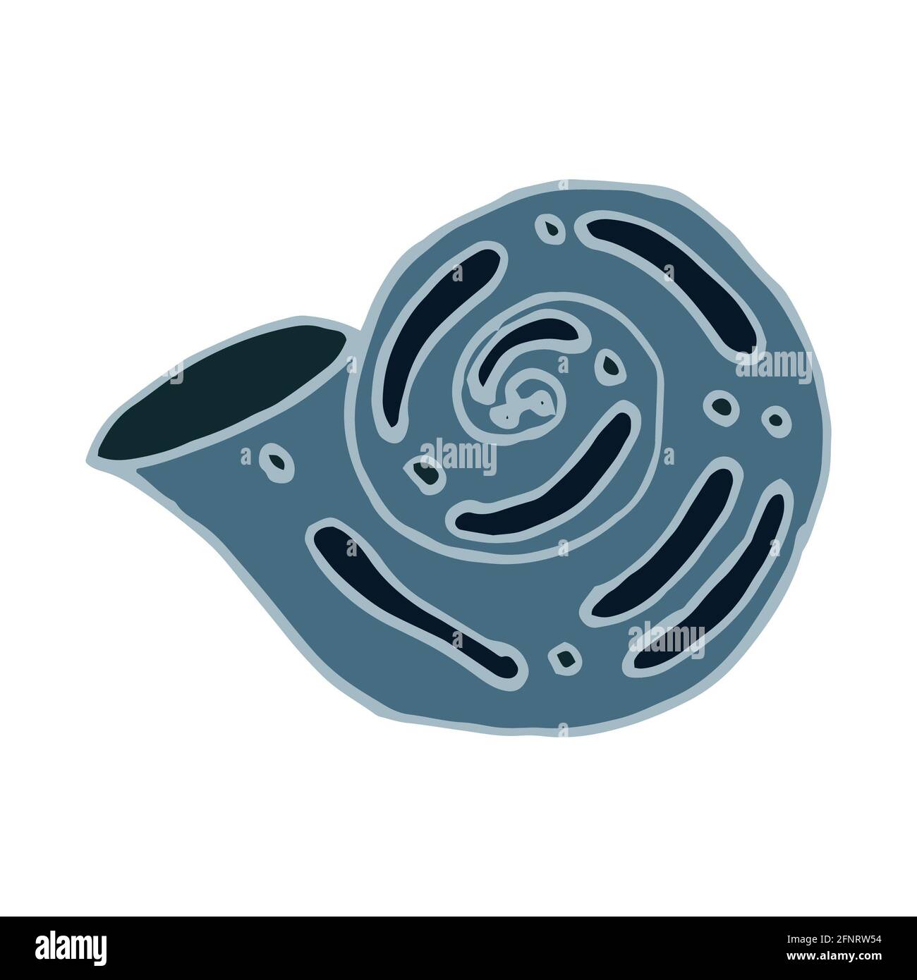 seashell Sea Vektor isoliert Hand Zeichnung Skizze blau Stockfoto