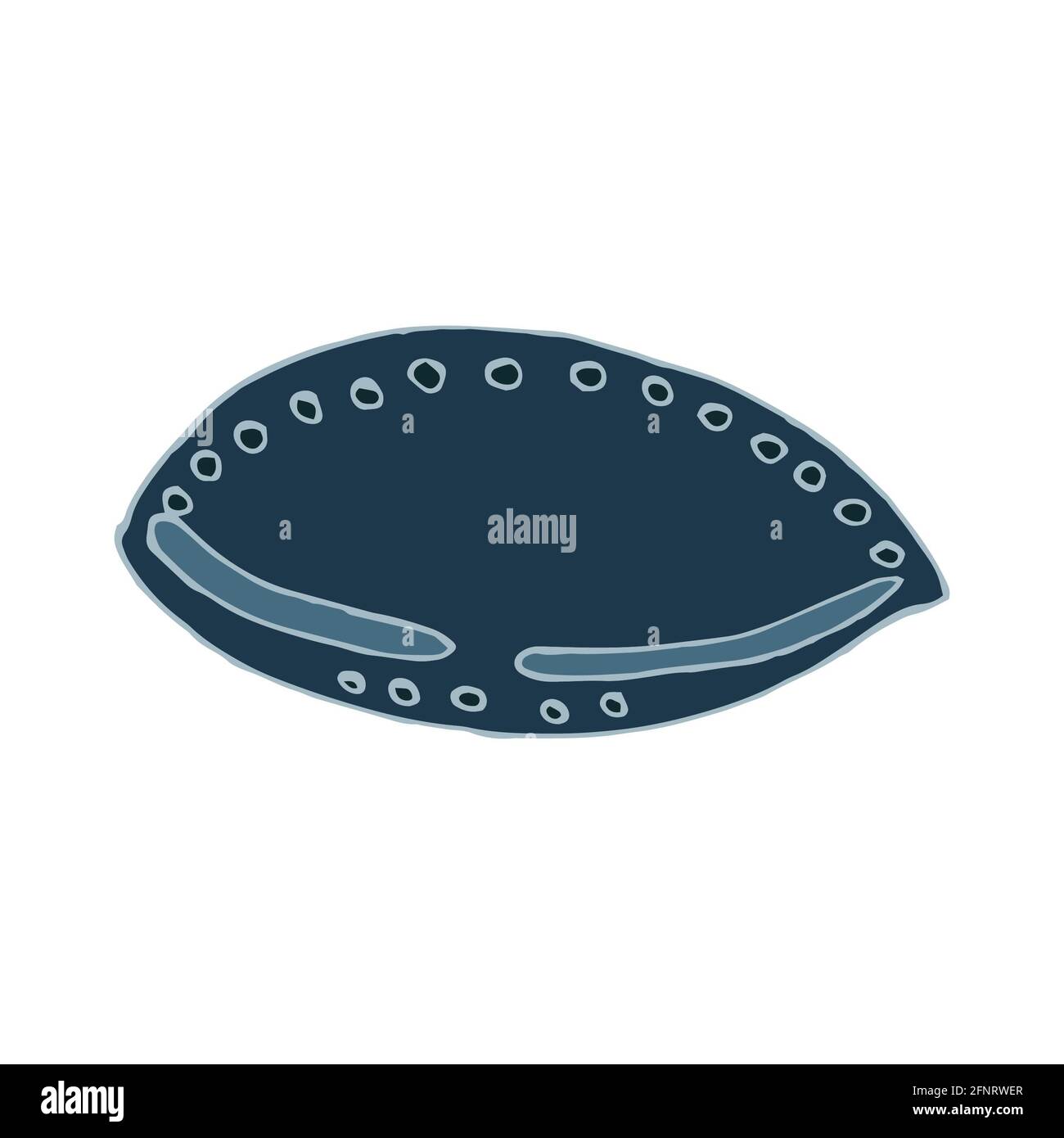 seashell Sea Vektor isoliert Hand Zeichnung Skizze blau Stockfoto