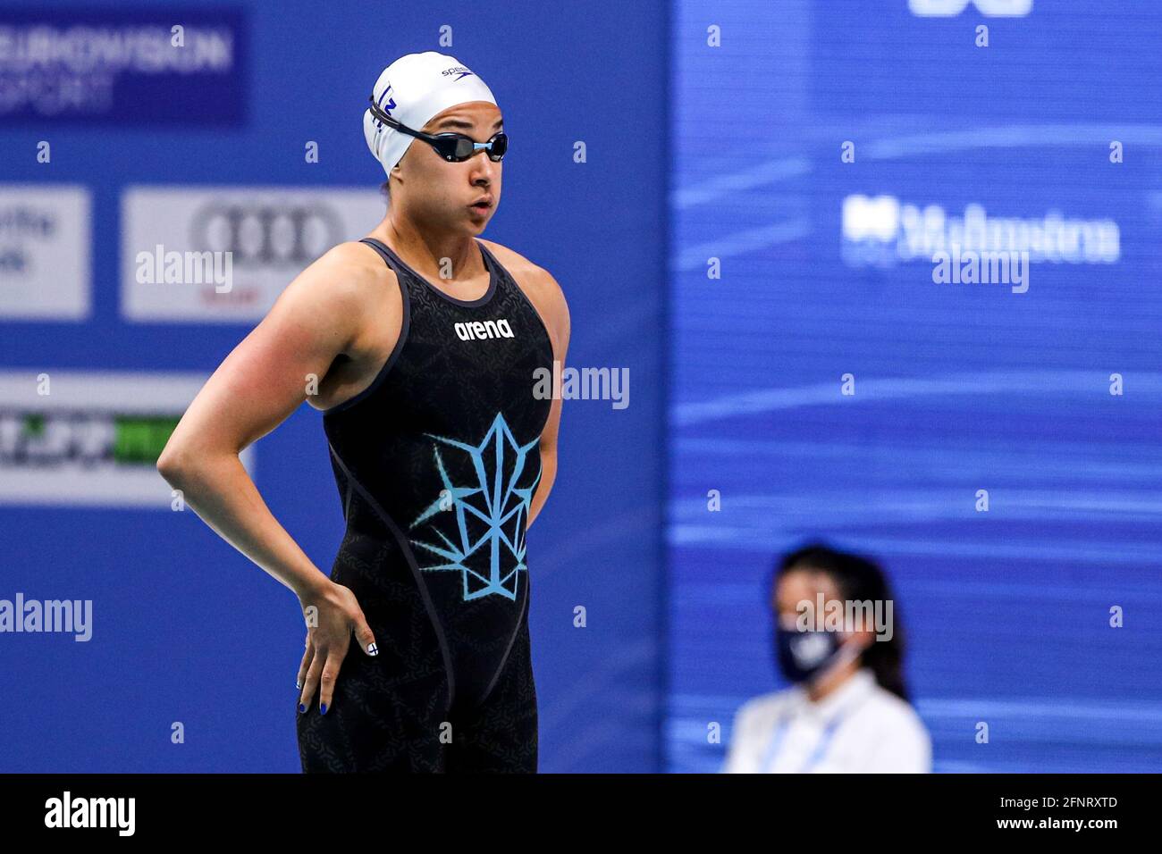 BUDAPEST, UNGARN - 17. MAI: Ida Hulkko aus Finnland, die beim 50-m-Freistil-Vorlauf der Frauen während der len-Schwimmeuropameisterschaft teilnimmt Stockfoto