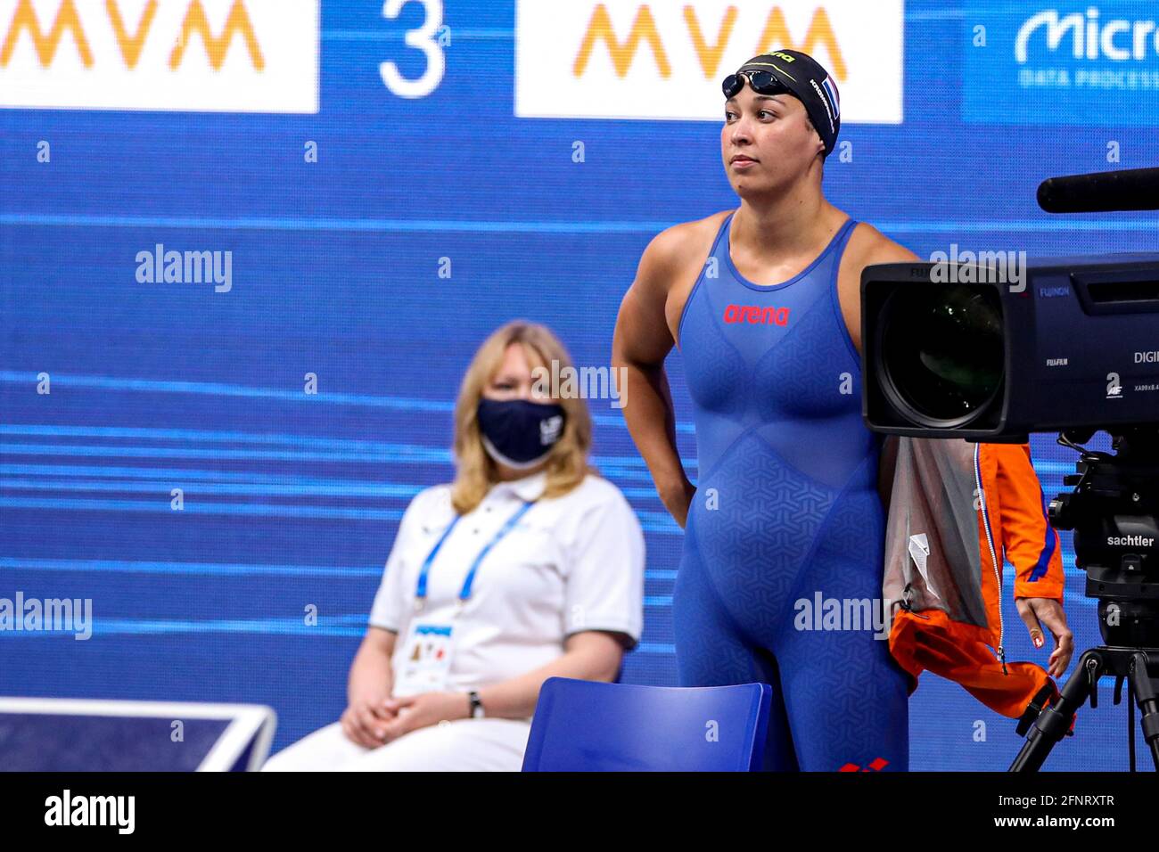 BUDAPEST, UNGARN - MAI 17: Ranomi Kromowidjojo aus den Niederlanden tritt beim Frauen 50m Freistil Preliminary während der len European Aquatics C an Stockfoto