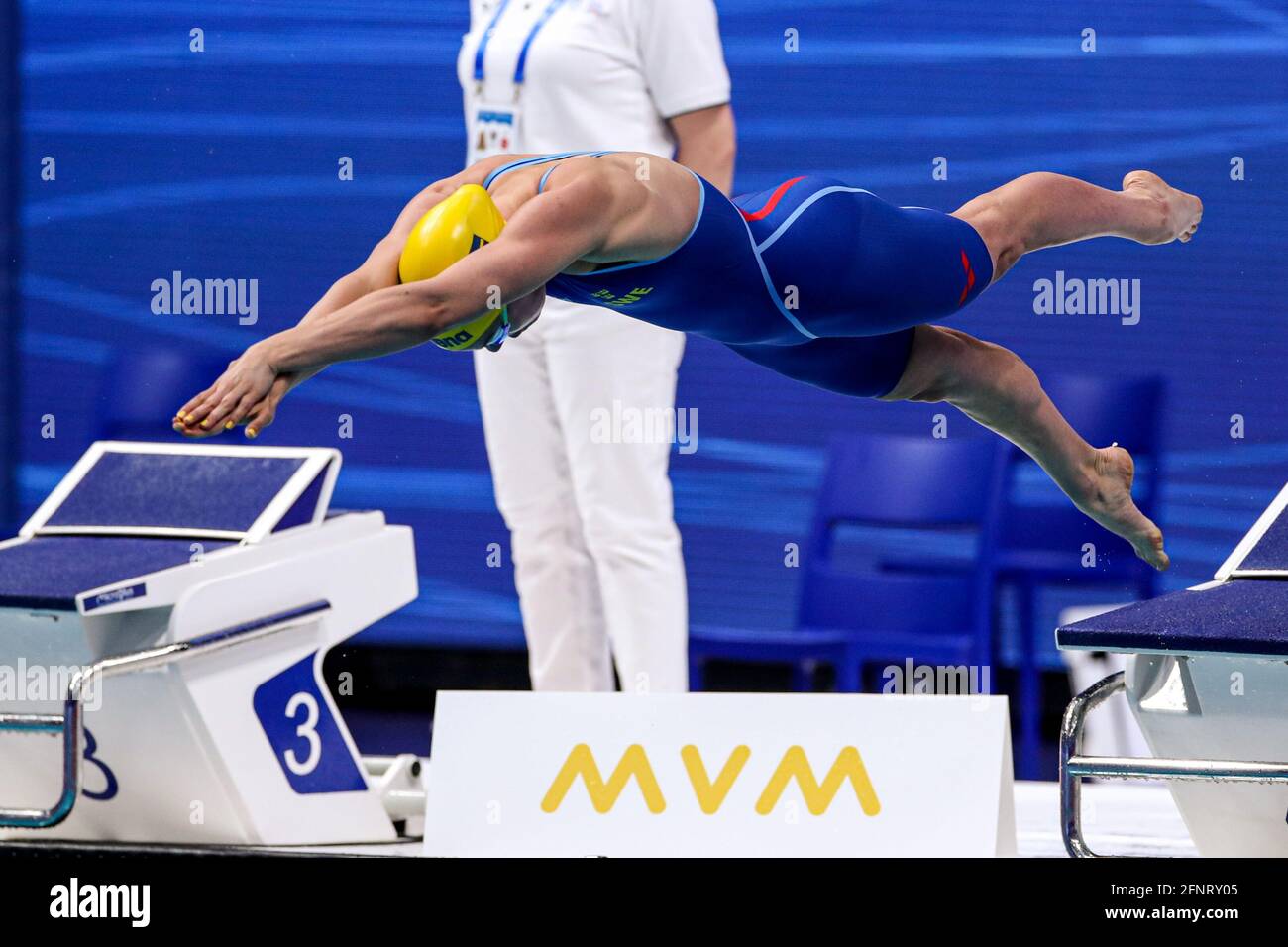 BUDAPEST, UNGARN - MAI 17: Alma Thormalm aus Schweden tritt beim Frauen 50m Freistil Preliminary während der len Schwimmeuropameisterschaften SW an Stockfoto