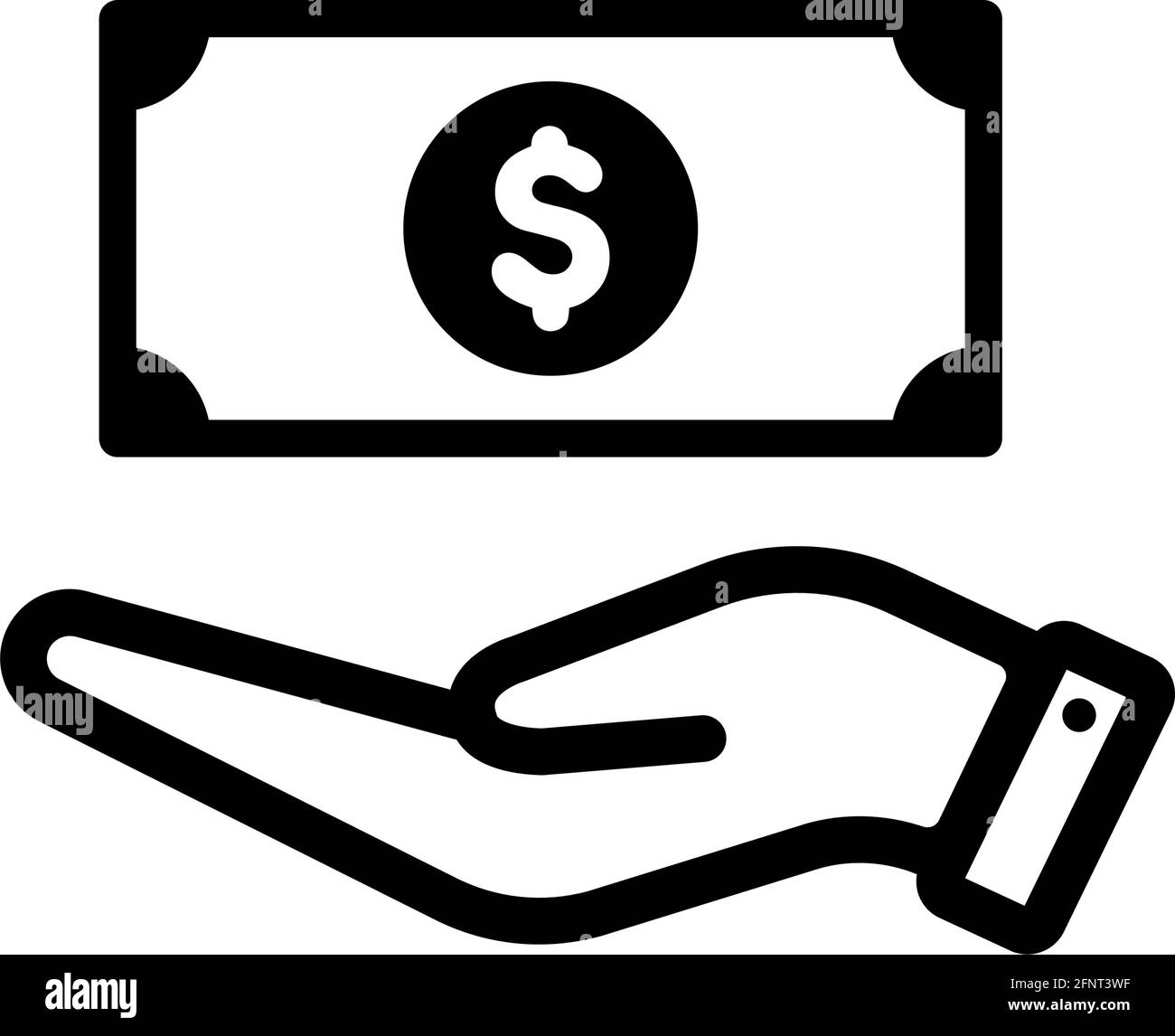 Hand hält Geld Vektor Symbol Illustration ( US-Dollar ) Stock Vektor