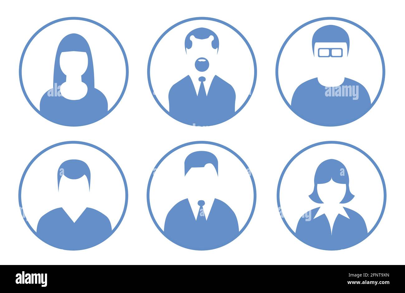 Mann und Frau Avatare gesetzt. Vektorfoto Platzhalter für soziale Netzwerke, Lebensläufe und Dating-Websites. Stock Vektor