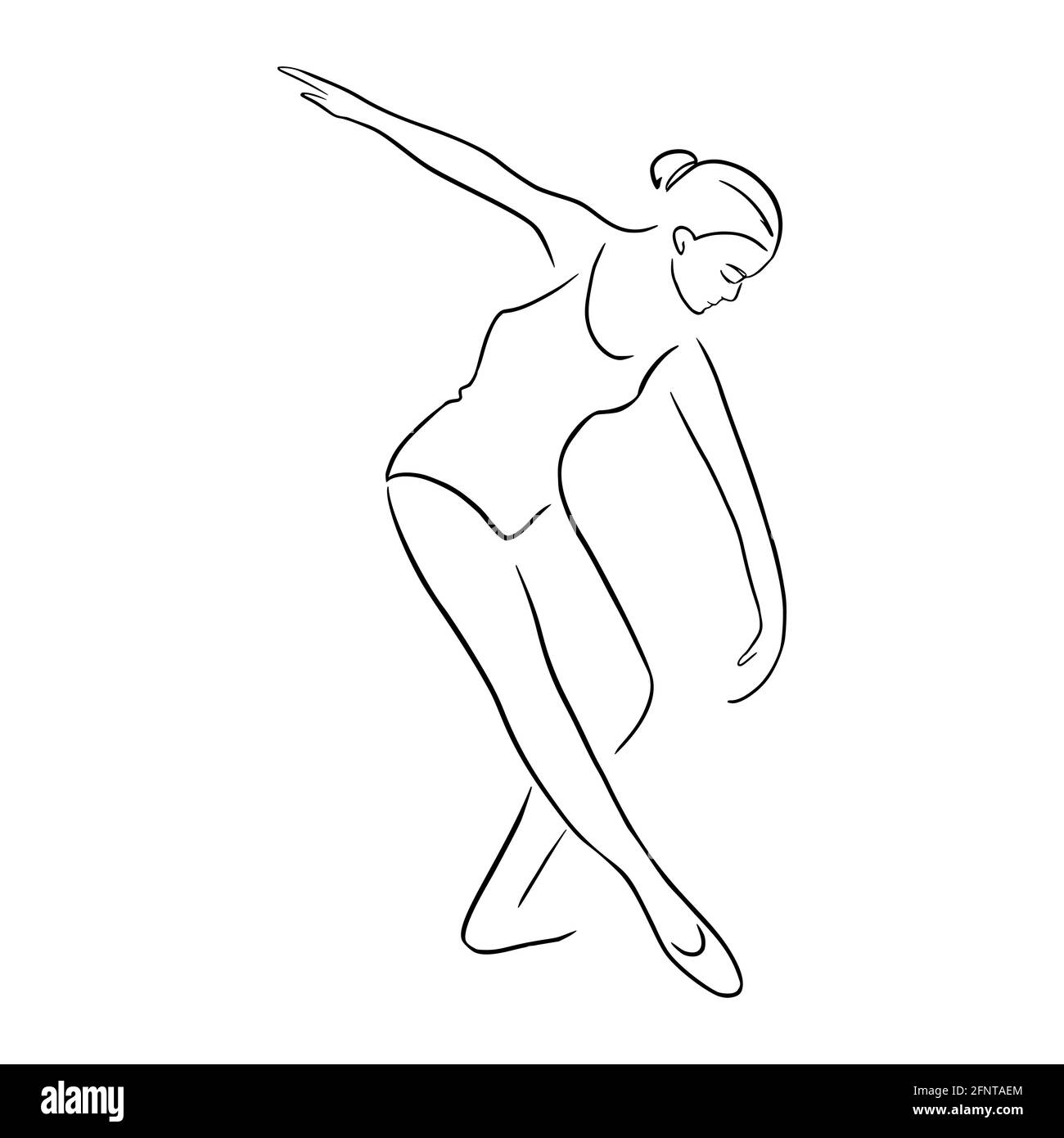 Handgezeichnete Ballerina isolierte Vektor-Illustration für Logo, Emblem-Vorlage, Web, Drucke Stock Vektor