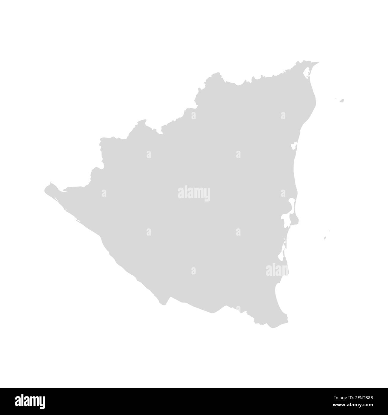 Nicaragua Vektorkarte Land. Nicaragua Amerika administrative republik bilden isoliert Stock Vektor