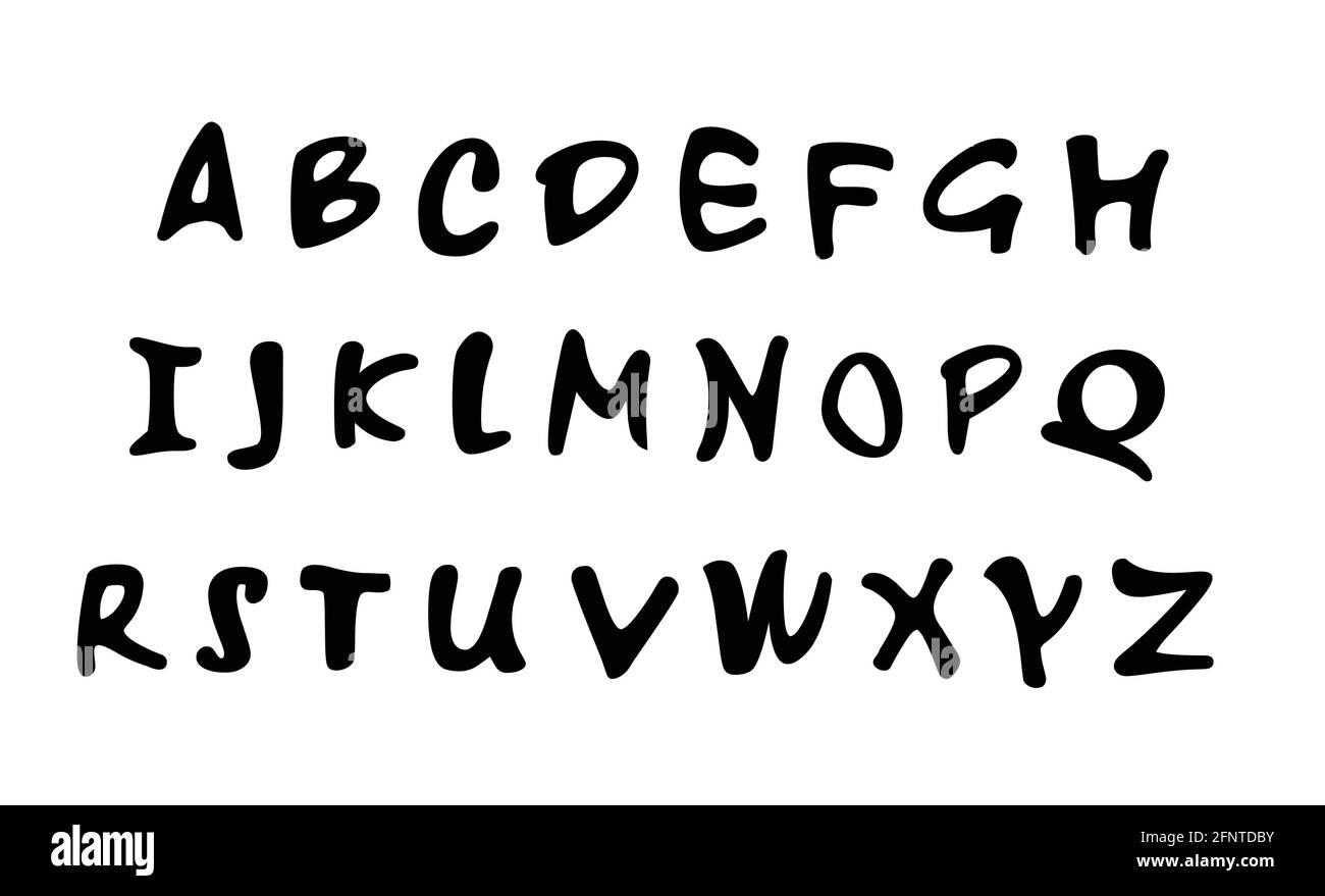 Alphabet Buchstaben Vektor schwarz isoliert auf weißem Hintergrund Stock Vektor