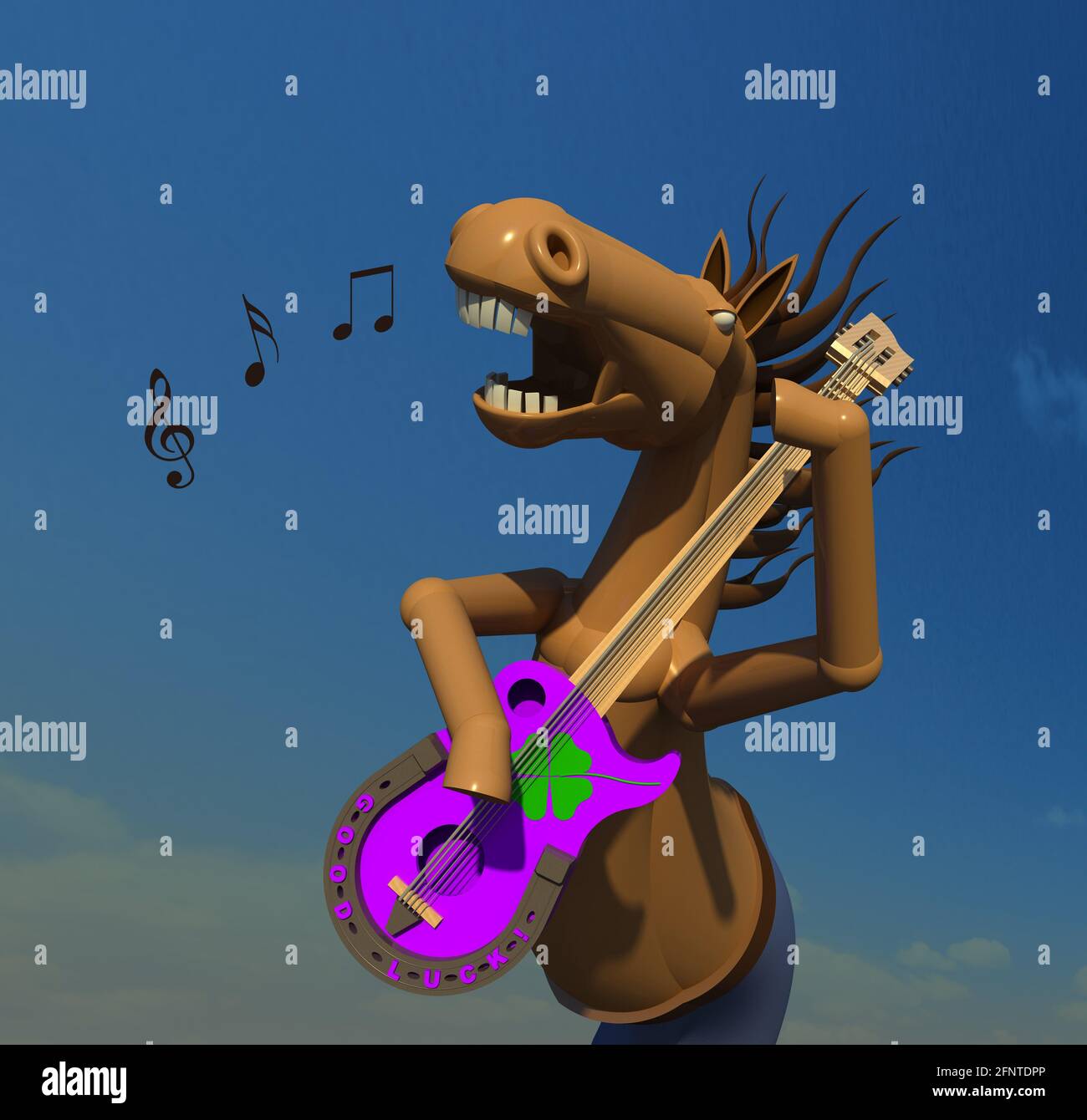 3D-Illustration für talentierte Pferdesänger Stockfoto