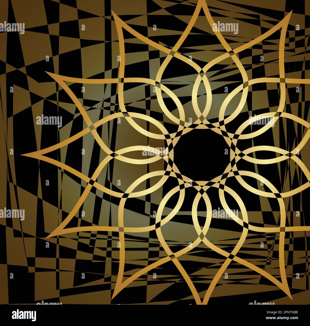 Moderne Vektor-Hintergrund-Fliese mit ausgeschnittenem Goldstern auf Moderner abstrakter Elementbereich Stock Vektor