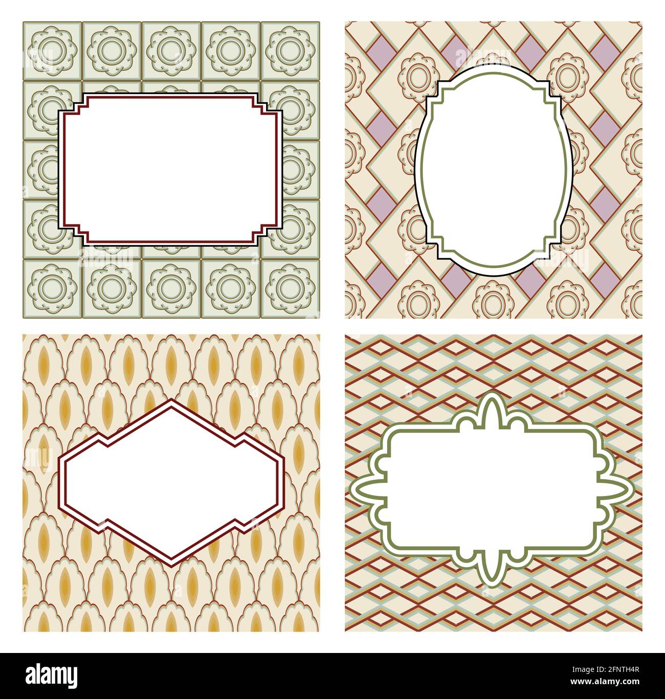 Vector Vintage Rahmen und Hintergründe im Art-Deco-Stil, Stock Vektor