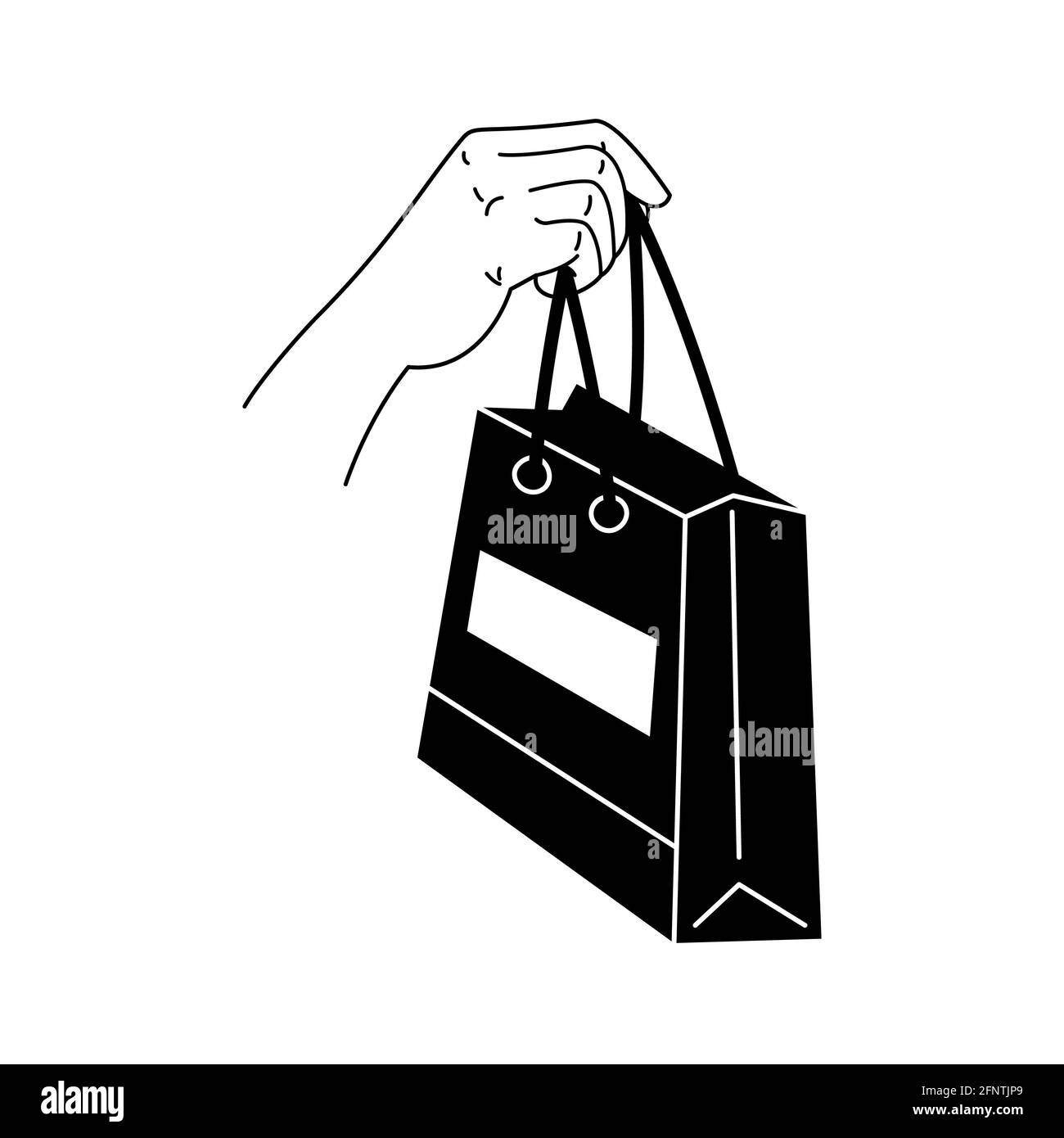 Einkaufstasche Symbol, Einkaufen, Pakete, Illustration isoliert auf weißem  Hintergrund Stockfotografie - Alamy