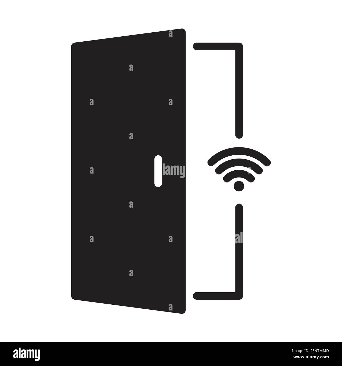 Drahtlose Tür Umriss Symbol Vektor automatisch öffnende Tür moderner ...