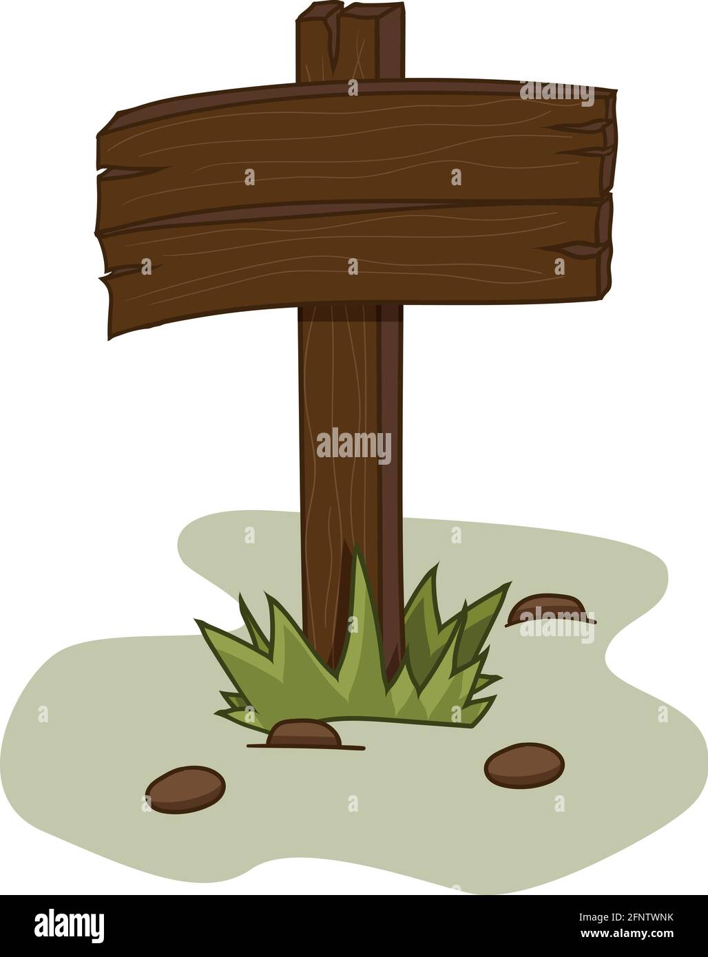 UI UX Design Cartoon Holzschild. Vektorgrafik Stock Vektor