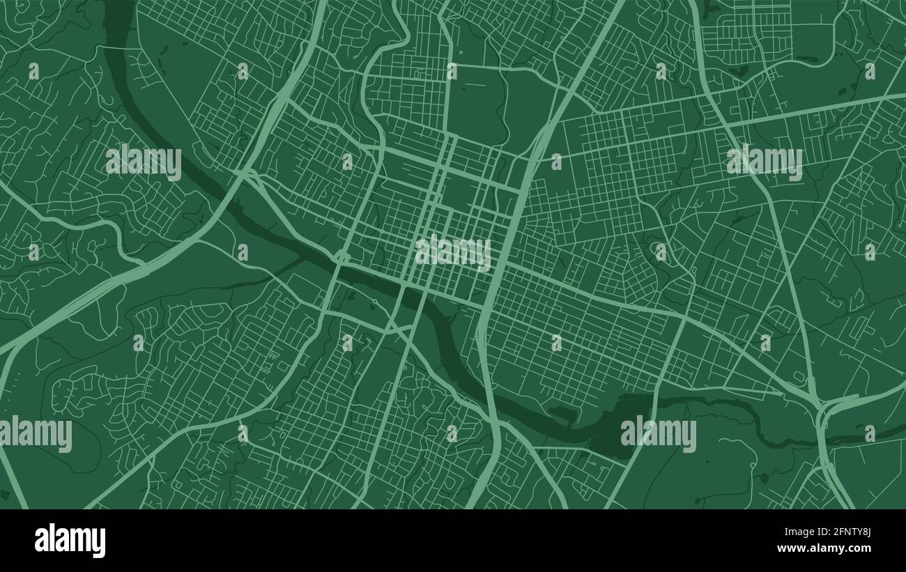 Green Austin Stadtgebiet Vektor Hintergrundkarte, Straßen und Wasser Kartographie Illustration. Breitbild-Proportion, digitale Flat-Design-Streetmap. Stock Vektor