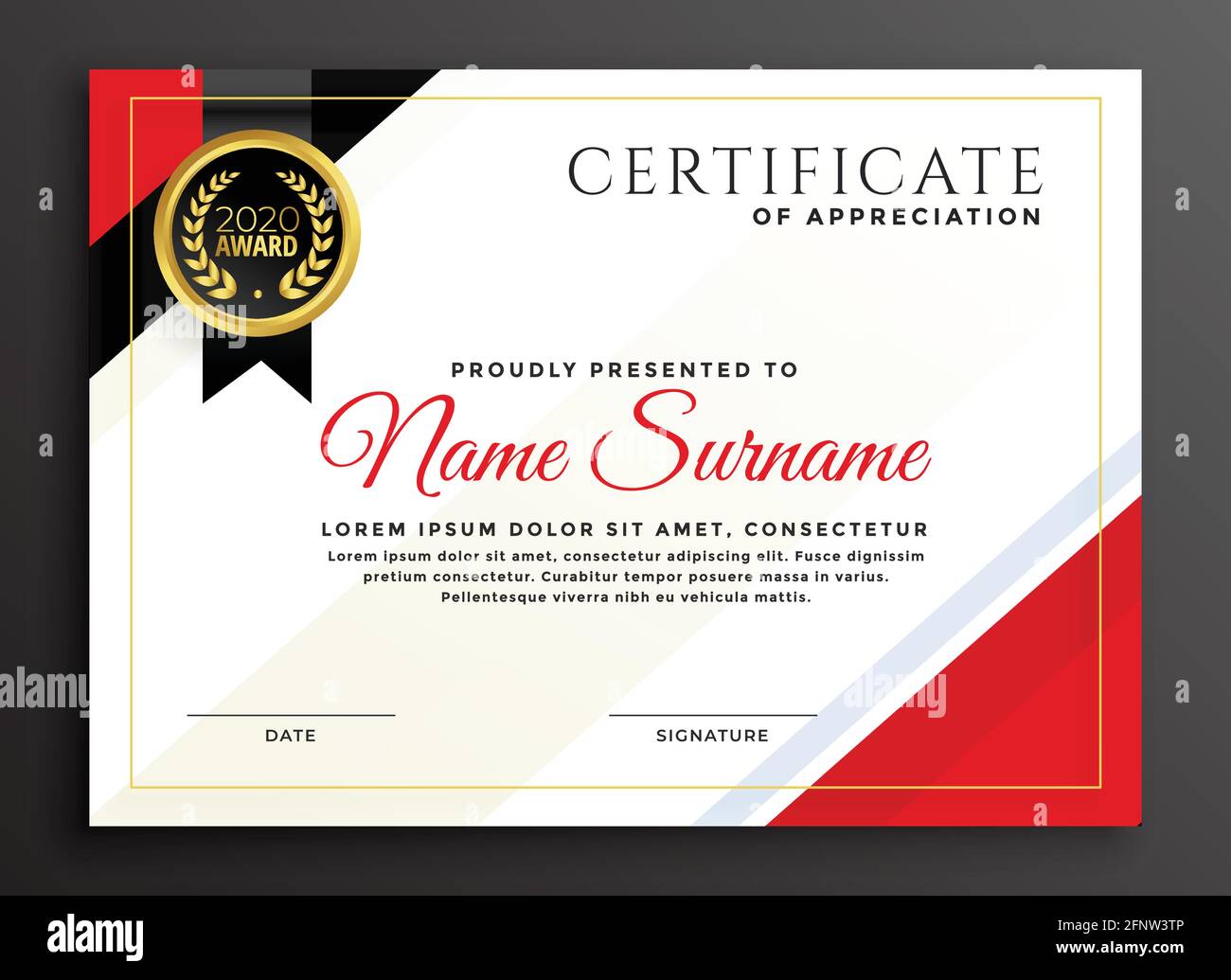 Elegante Diplom Certificate Template Design Stock-Vektorgrafik - Alamy Regarding Design A Certificate Template