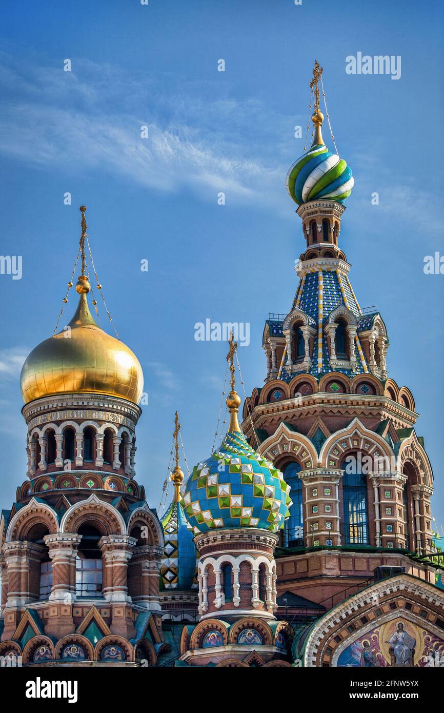 Kathedrale der Auferstehung Christi auf dem Blut, St. Petersburg, Russland Stockfoto