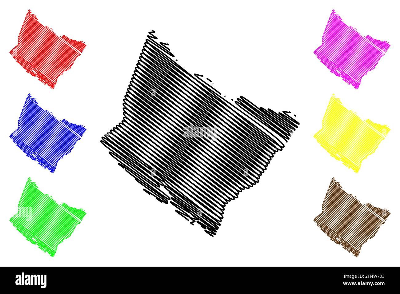 Laurens County, State of South Carolina (U.S. County, United States of America, USA, U.S., US) Kartenvektordarstellung, Scribble Sketch Laurens Karte Stock Vektor