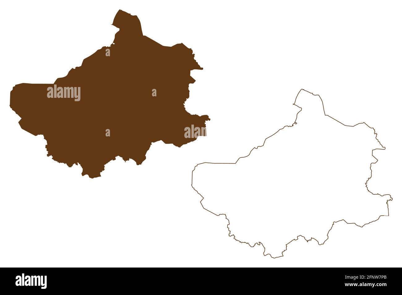 Landkreis Steinfurt (Bundesrepublik Deutschland, Land Nordrhein-Westfalen, NRW, Munster) Kartenvektordarstellung, Scribble-Skizze Steinf Stock Vektor