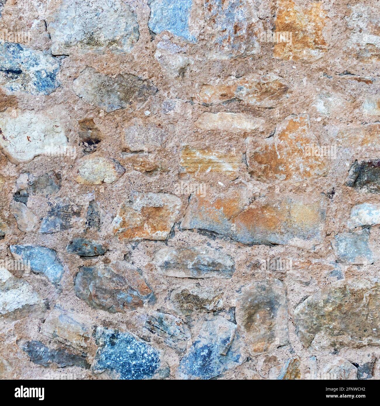Alte Steinwand, Nahansicht - Textur Stockfoto