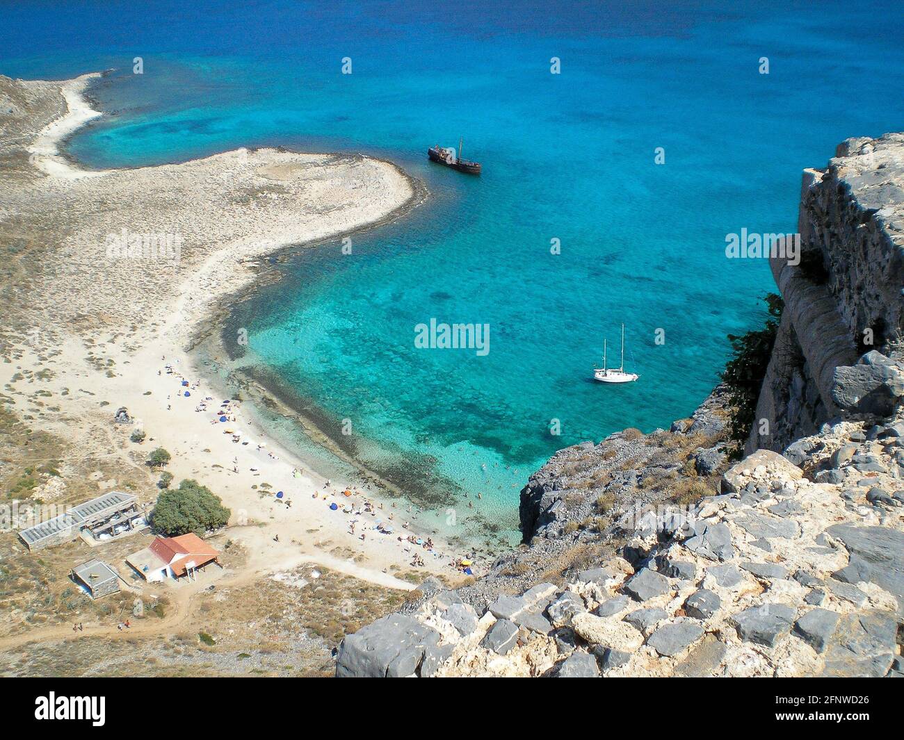 Verrostete Schiffswrack, Kreta, Griechenland Stockfoto