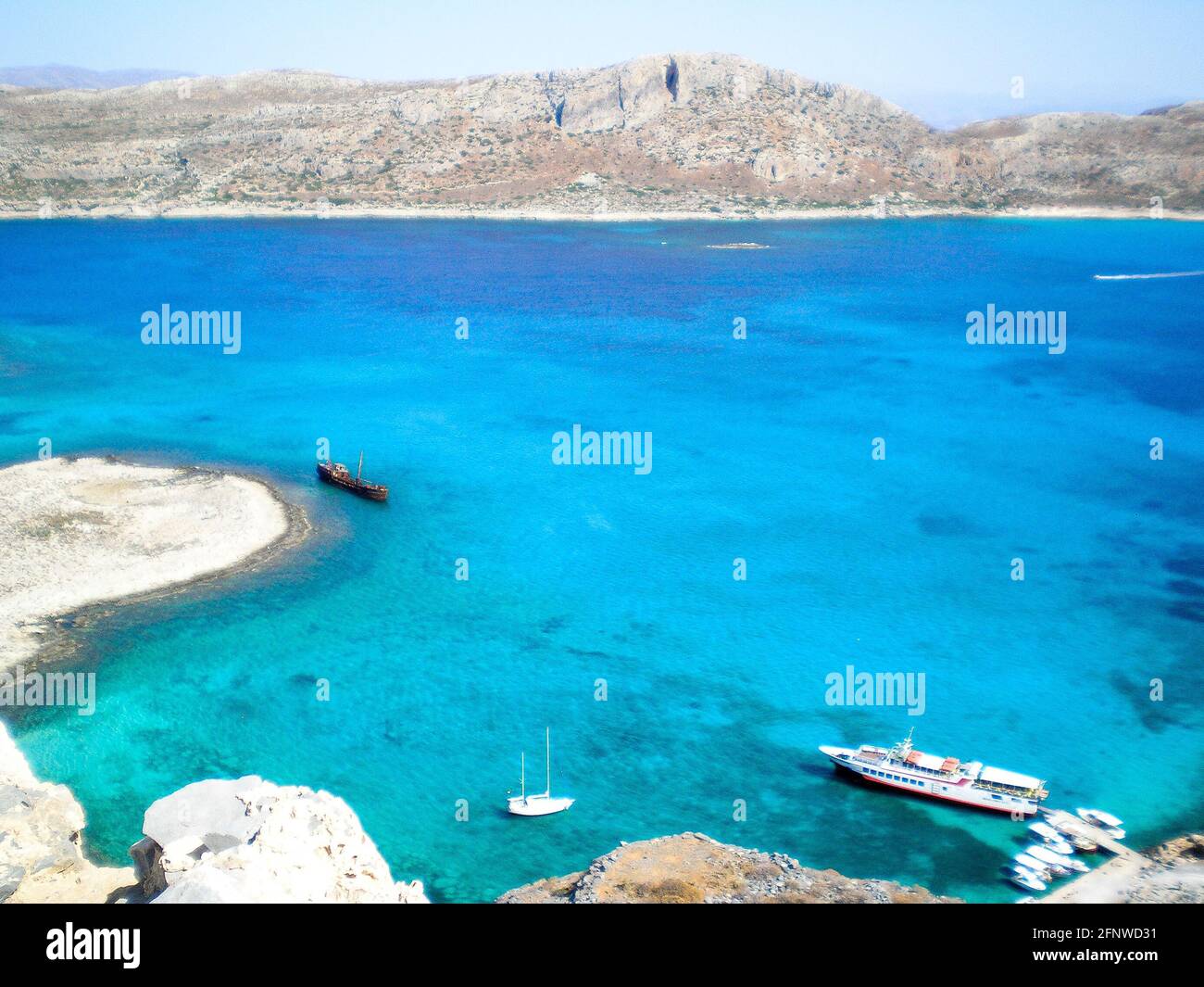 Verrostete Schiffswrack, Kreta, Griechenland Stockfoto